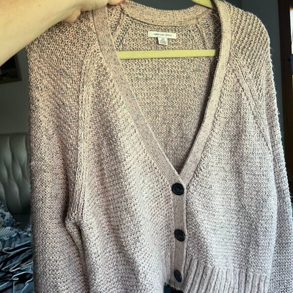 American Eagle Cropped V-Neck Sweater - Picture 1 of 3